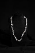 Crystal & Grey Steel Flower Necklace