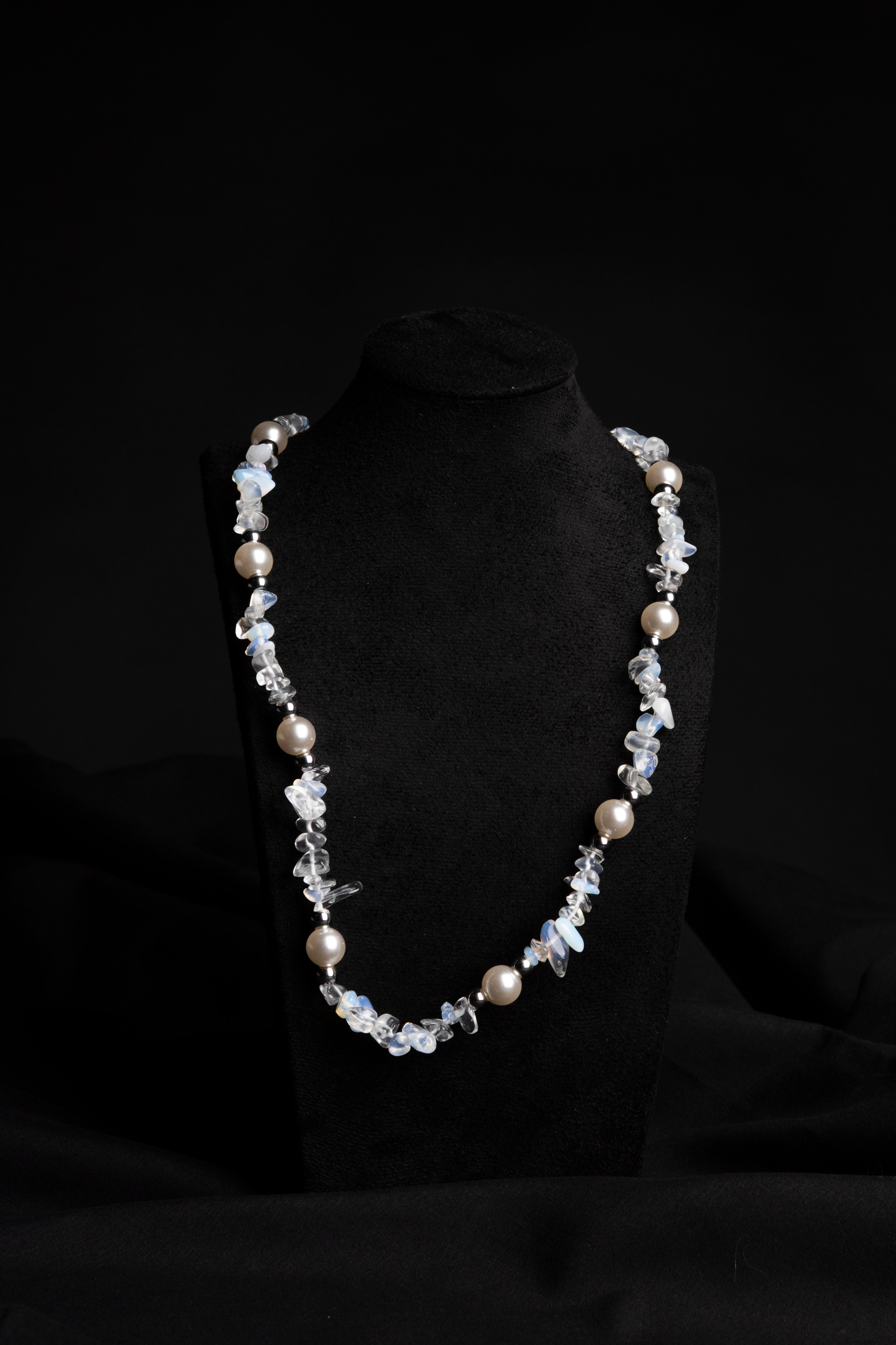 Crystal & White Pearl Necklace