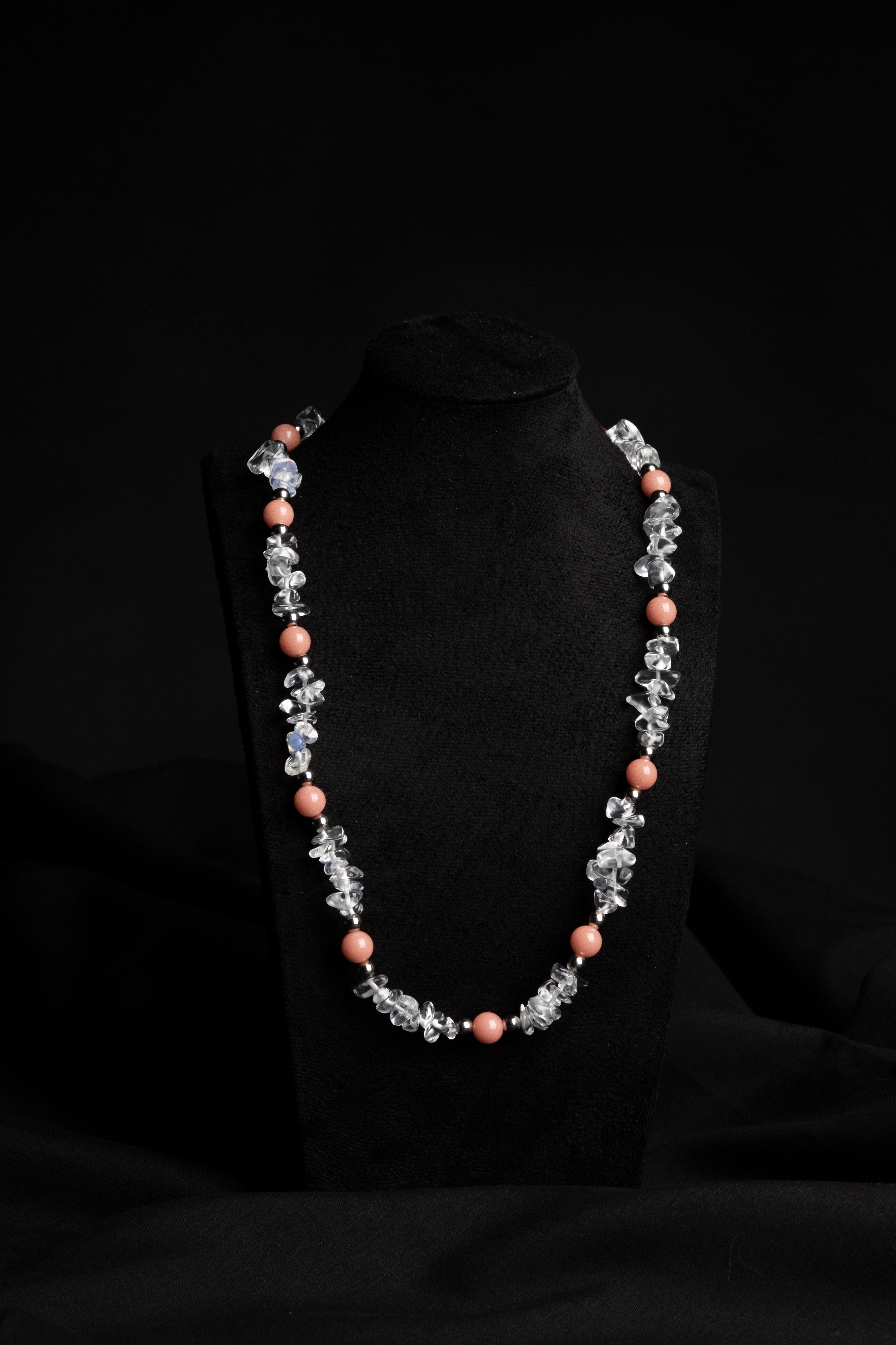 Crystal, White Pearl & Pink Bead Necklace — 1 of 1