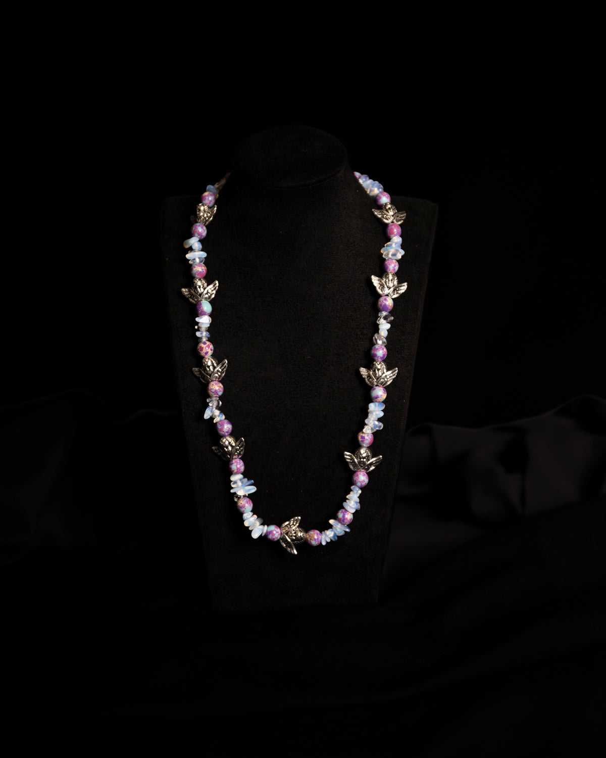 Seven Angels Purple Stone Necklace