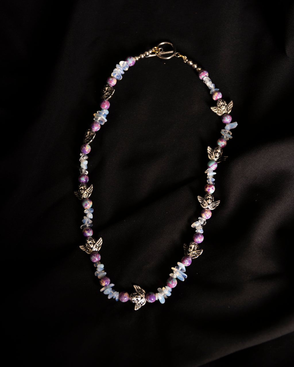 Seven Angels Purple Stone Necklace