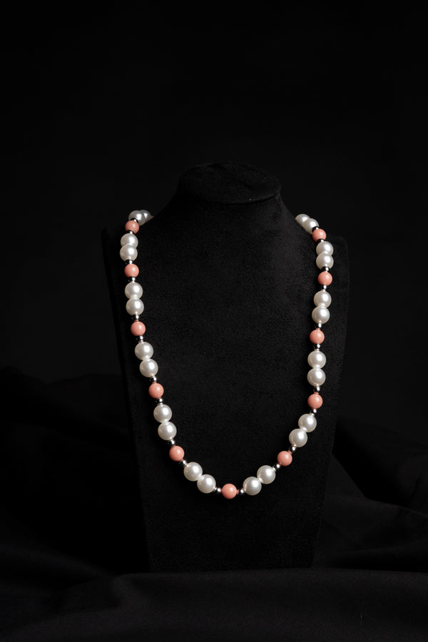 White & Pink Pearl Necklace