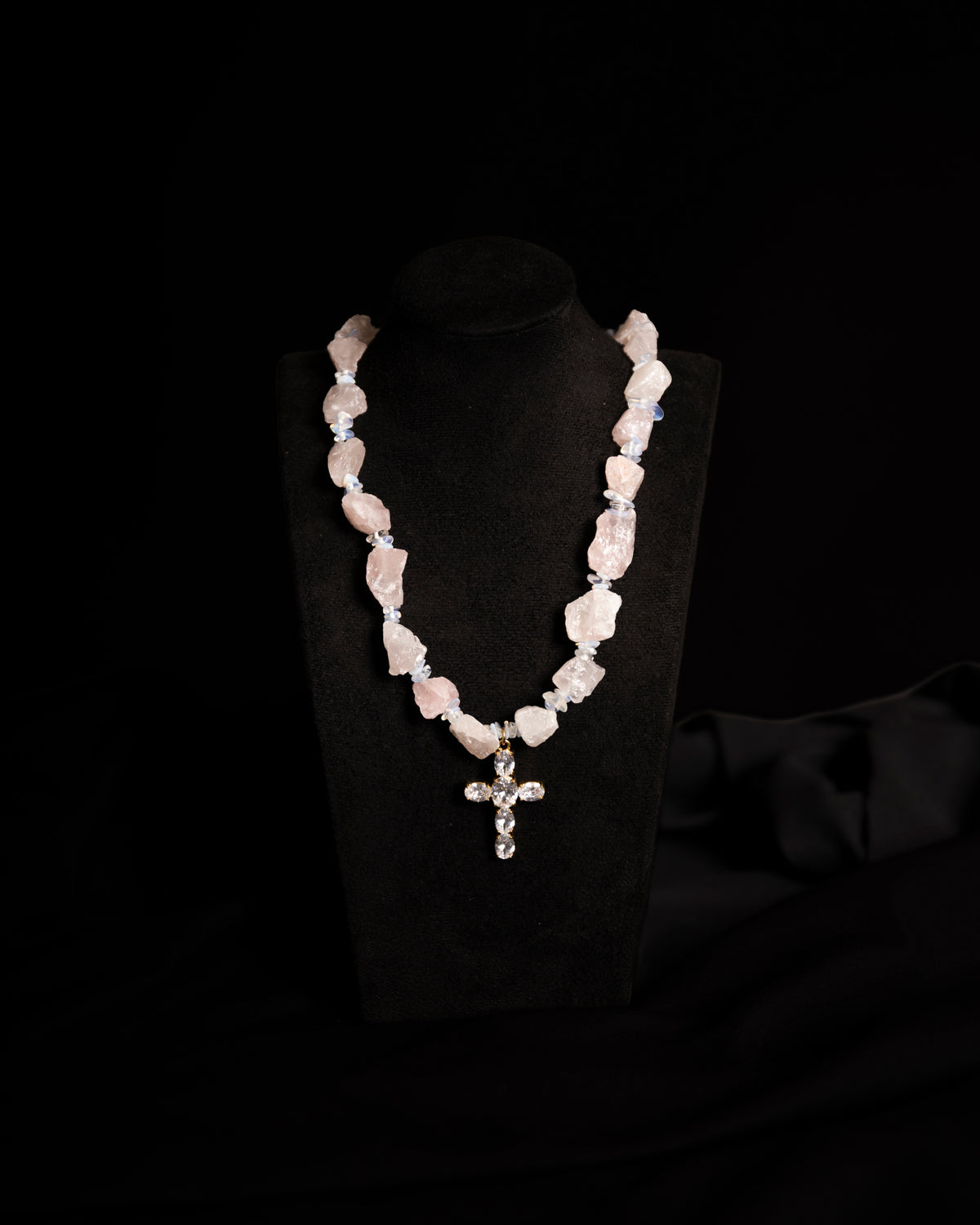 White Quartz Cross Necklace