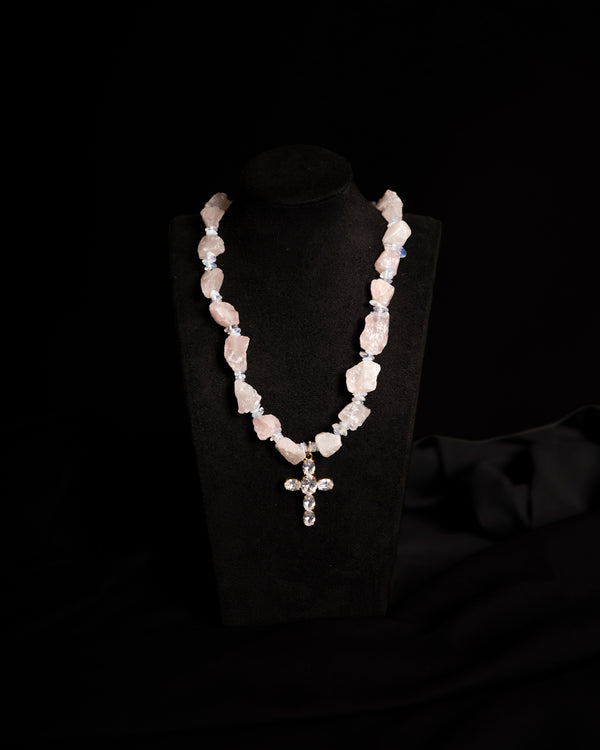 White Quartz Cross Necklace