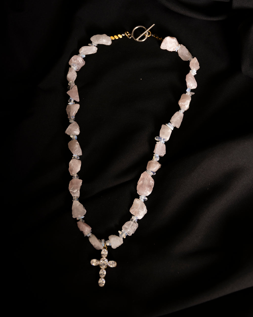 White Quartz Cross Necklace