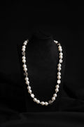 White Pearl & Stainless Steel Necklace