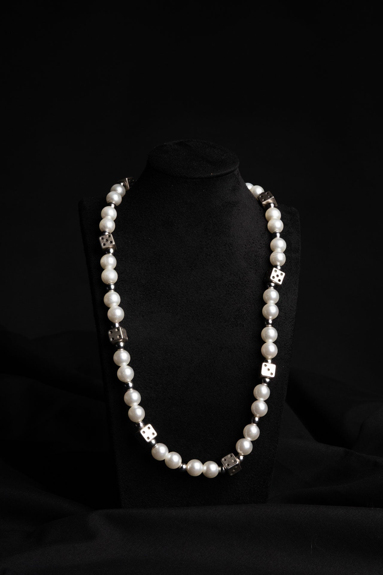 White Pearl & Stainless Steel Necklace