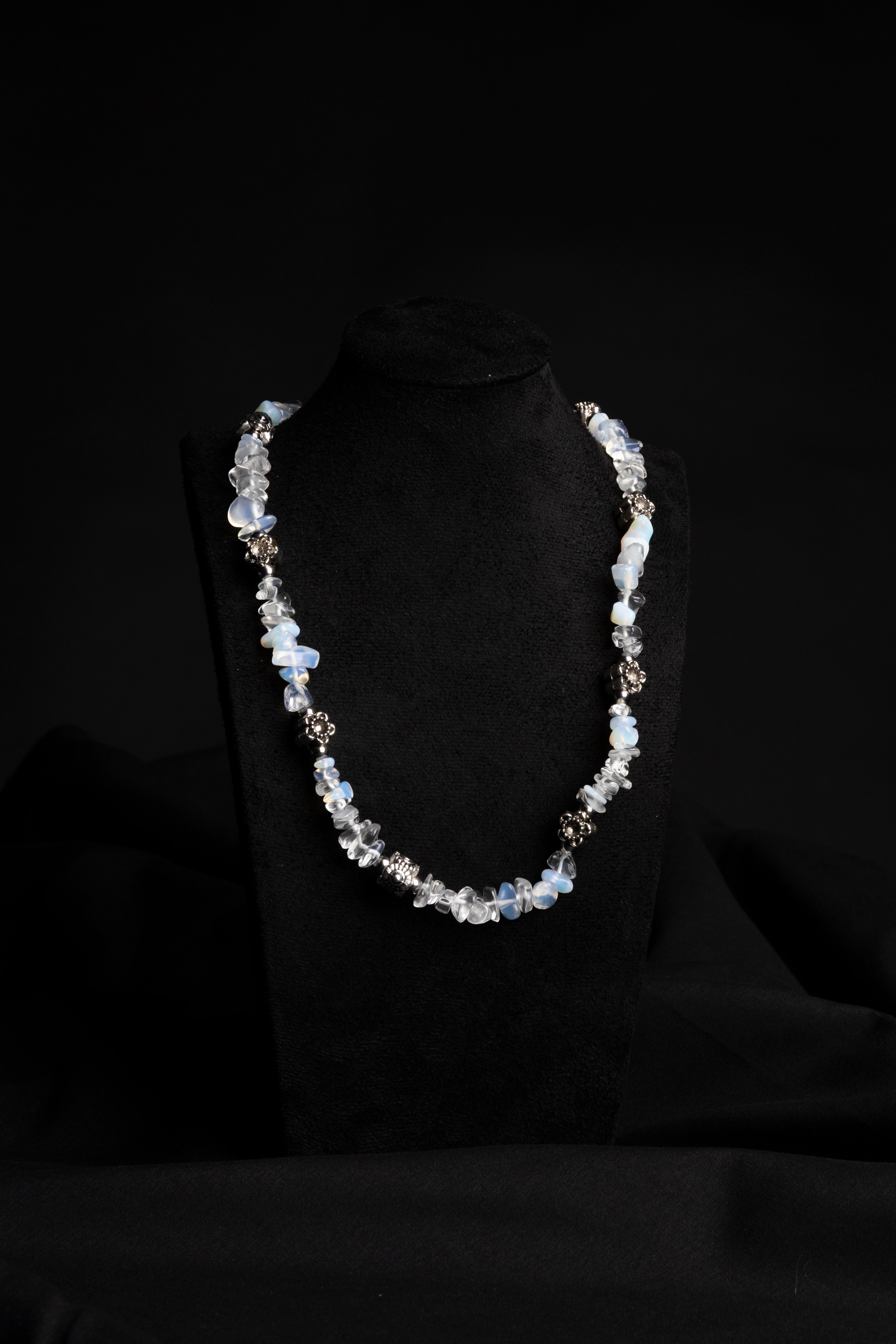 Crystal & Steel Rose Necklace — 1 of 1