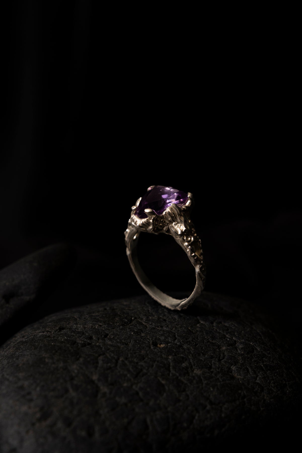 Natural Ametist Ring for Men