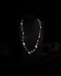 Blue Crystal & Green Stone Necklace