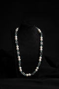 Pearl, Flower & Steel Dice Necklace