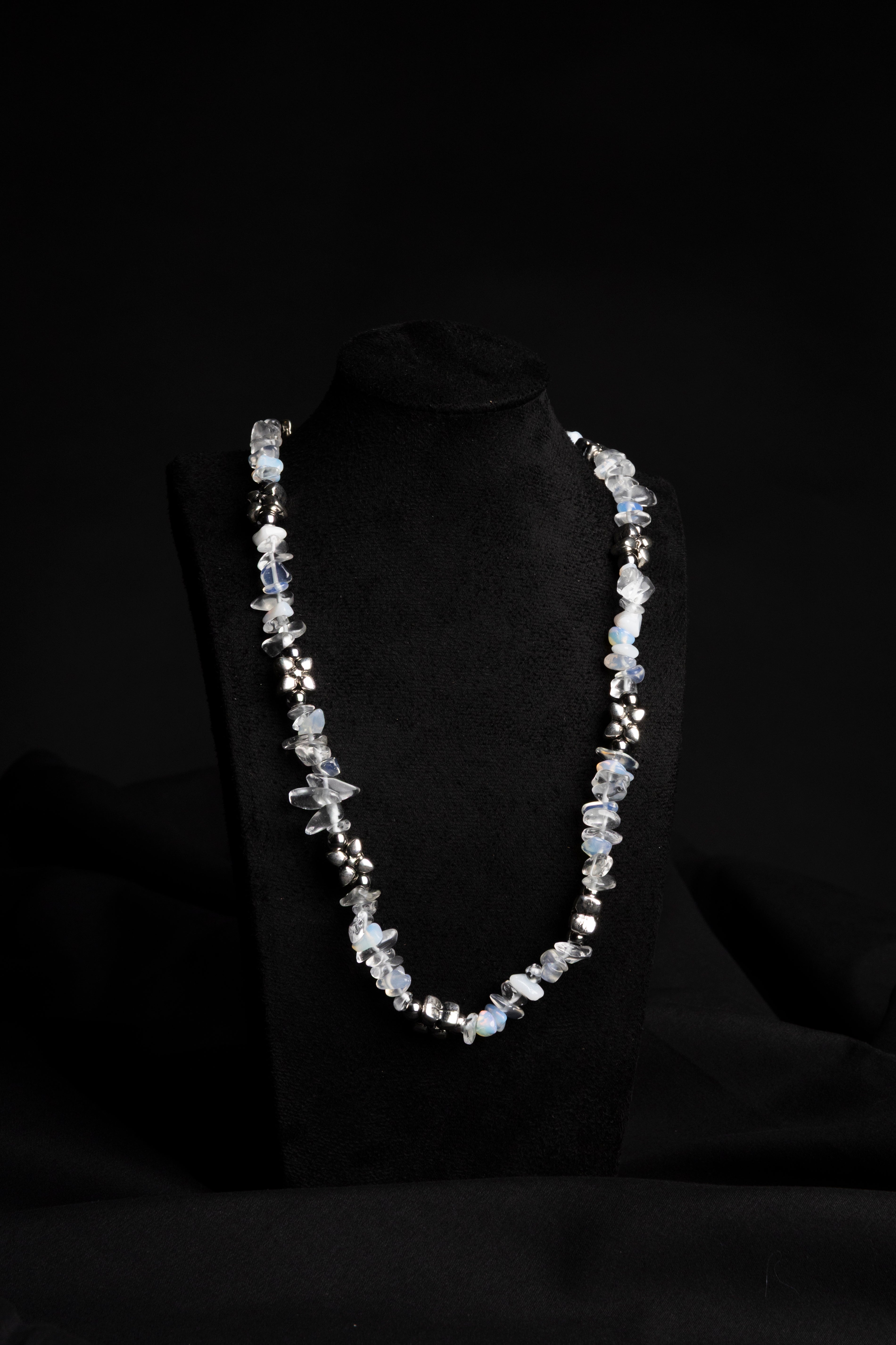 Crystal & Steel Flower Necklace