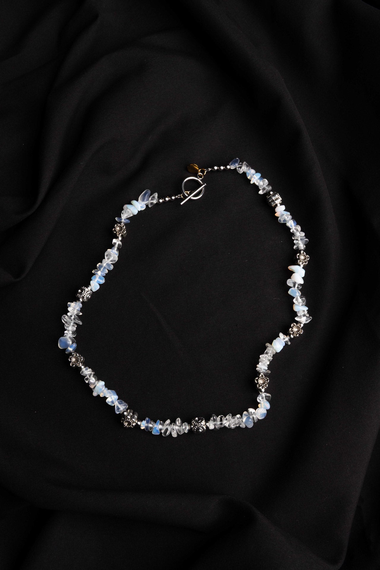 Crystal & Steel Rose Necklace — 1 of 1