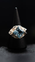 AZURE – Blue Princess-Cut Stone Silver Ring