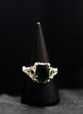 The Emerald Thicket – Green Gemstone Nature-Inspired Silver Ring