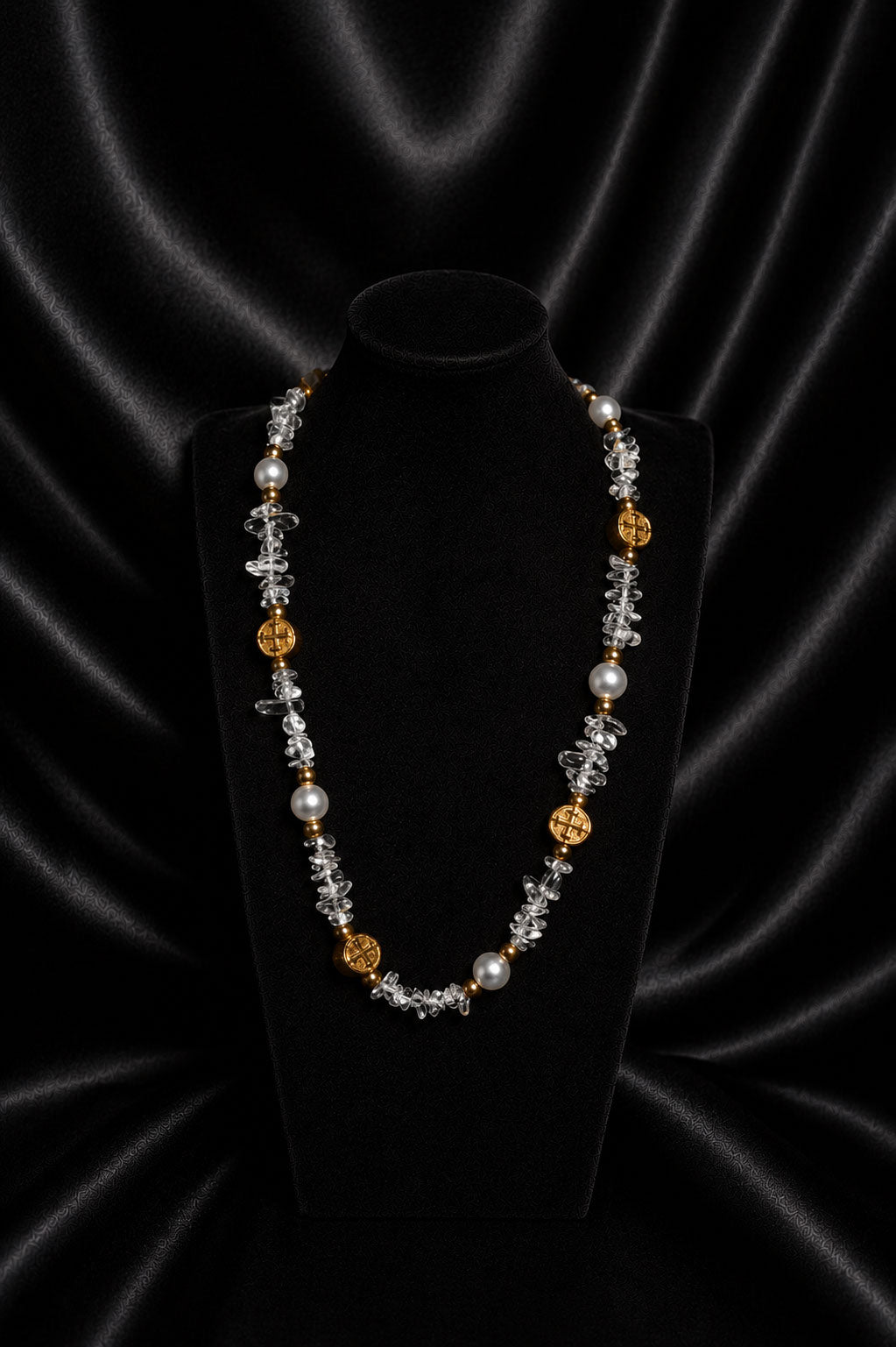 Sacred Earth Necklace — Natural Stones & Gold Stainless Steel