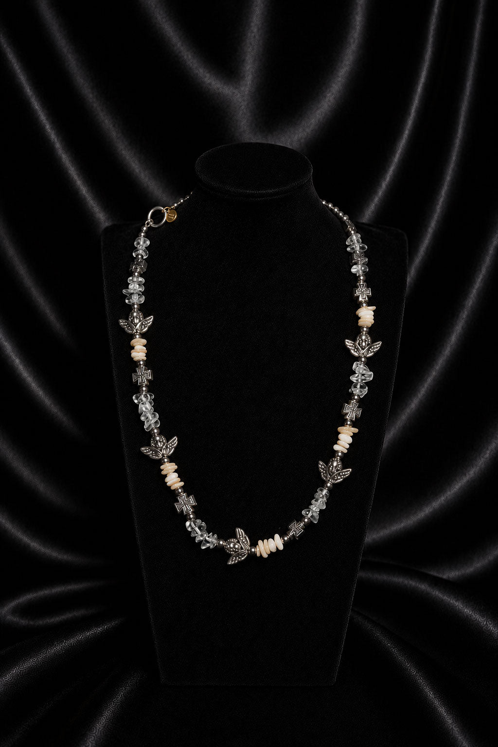 Five Angels Necklace — Stainless Steel & Natural Stones