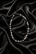 White Pearl & Angel Charm Necklace for Man
