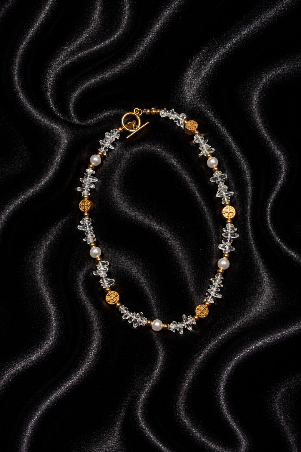 Sacred Earth Necklace — Natural Stones & Gold Stainless Steel